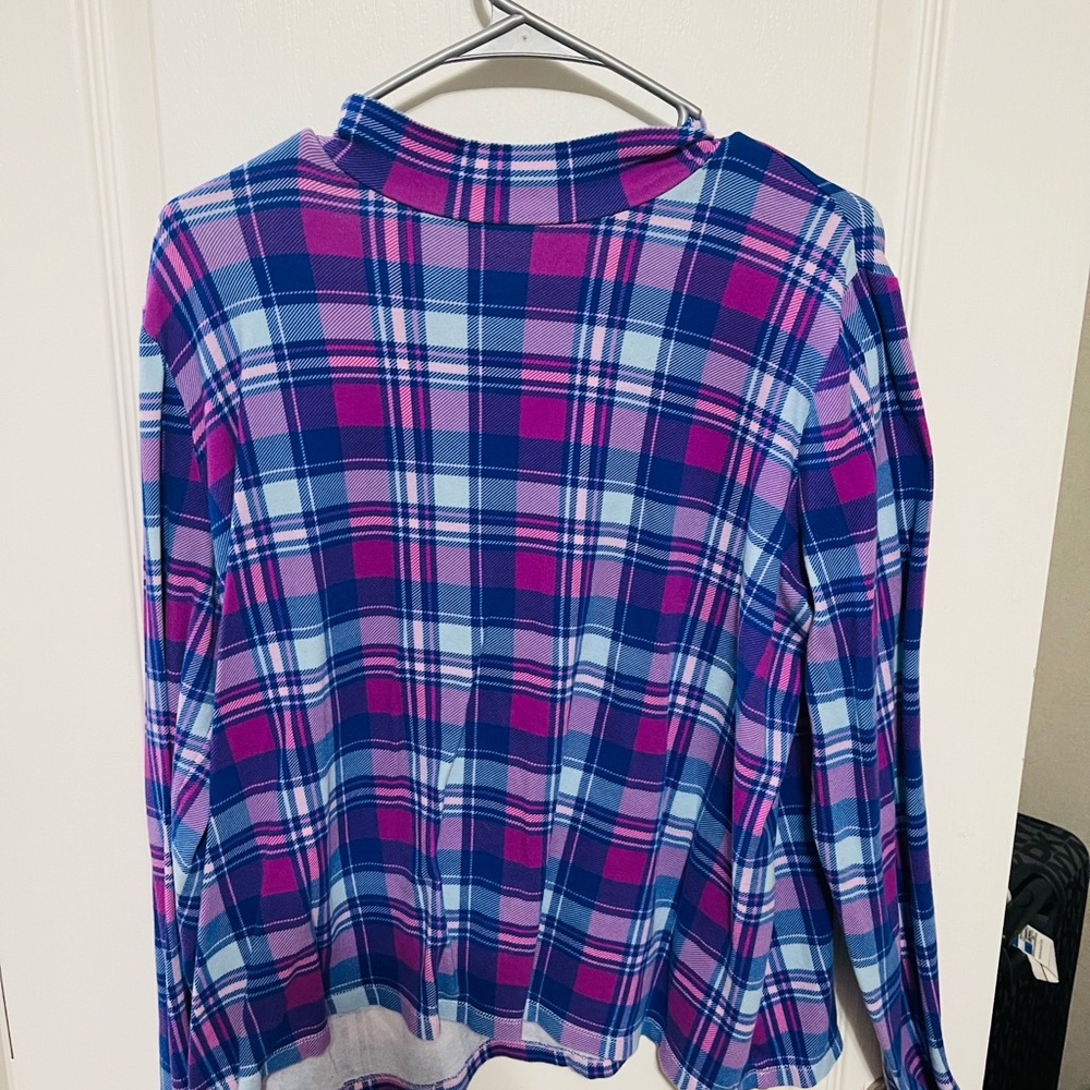 Kim Rogers Plaid Shirt in Blue and Purple